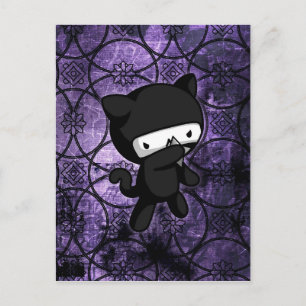 Cartão Postal Gatinho Ninja