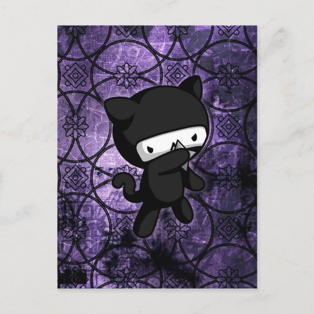 Cartão Postal Gatinho Ninja (Frente)