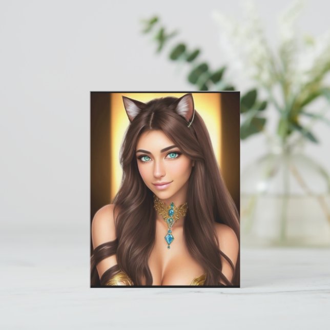 CARTÃO POSTAL GATINHO WAIFU 11 (Em pé/Frente)