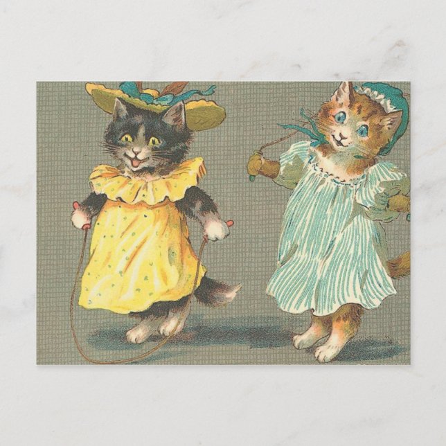 Cartão Postal gatinhos de vintage (Frente)