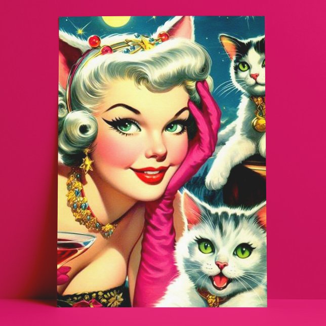 Cartão Postal Gatinhos Fofos Pin-up (Criador carregado)