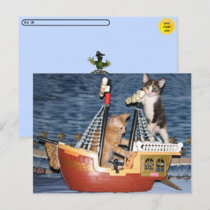 Cartão Postal Gatinhos Piratas do Postcrossing Cartão-postal