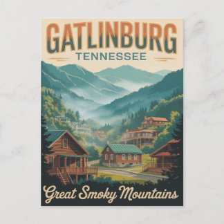 Cartão Postal Gatlinburg Tennessee Grandes Montanhas Fumegantes