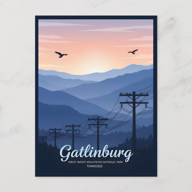 Cartão Postal Gatlinburg Tennessee montanhas smoky nascer do sol (Frente)