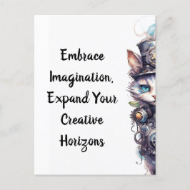 Cartão Postal Gato 1 Gatinho e chapéus de água