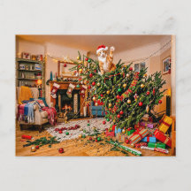 Gato Acenando da Árvore de Natal