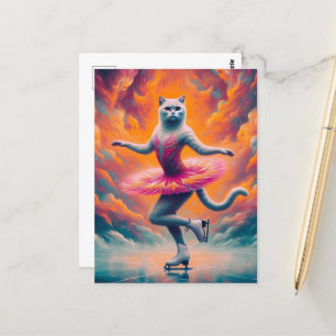 Cartão Postal Gato Adorável De Pele De Gelo