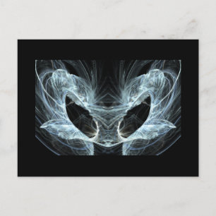 Cartão Postal Gato Alien. Arte Fantástica Mística Fractal.