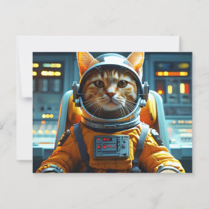 Cartão Postal gato astronauta