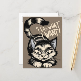 Cartão Postal Gato Bonito Eu Faço O Que Eu Quero