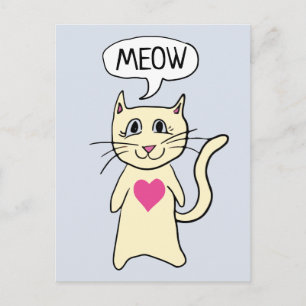 Cartão Postal Gato Bonito Significa Que Eu Te Amo