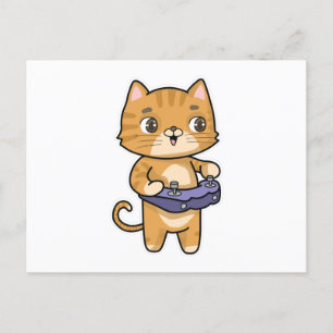 Cartão Postal Gato Brincando com Controle