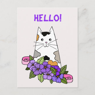Cartão Postal Gato Calico Fofo