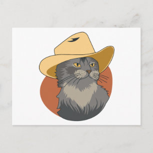 Cartão Postal Gato Caubói