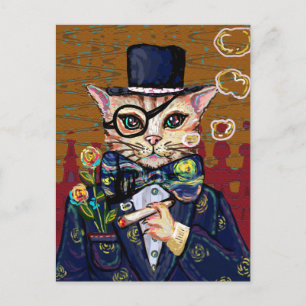 Cartão Postal Gato Cinto