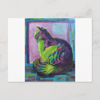 Cartão Postal Gato colorido
