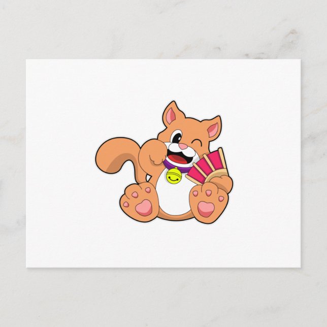 Cartão Postal Gato com Campainha (Frente)