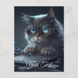 Cartão Postal Gato com óculos.