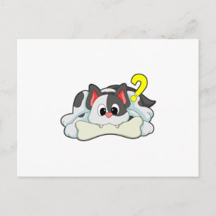 Cartão Postal Gato com Osso