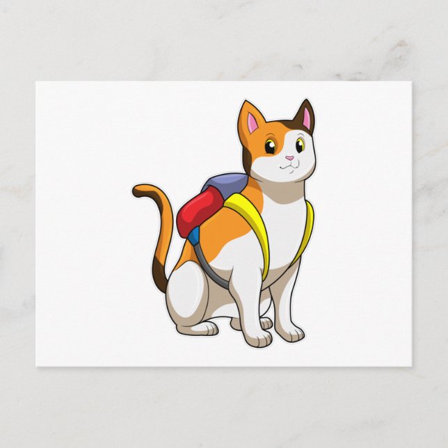 Cartão Postal Gato com Sacola (Frente)