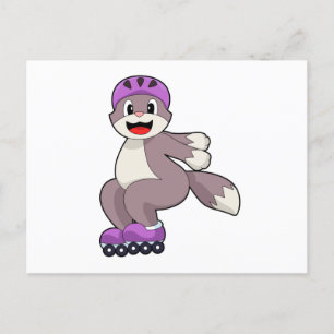 Cartão Postal Gato com skates