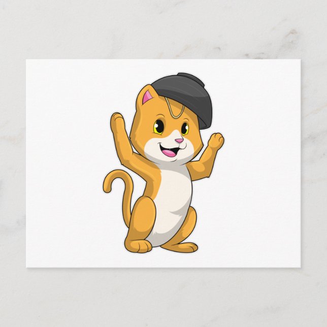 Cartão Postal Gato com Tigela de Ramen (Frente)