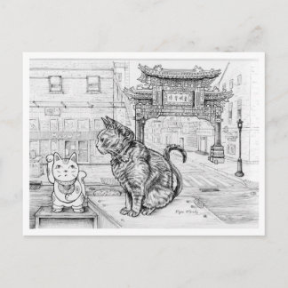 Cartão Postal Gato da Filadélfia no Chinatown