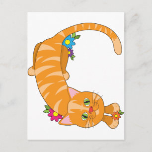 Cartão Postal Gato de Alfabeto Animal