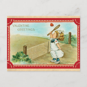 Cartão Postal Gato de Amor com Saudações de Dia de os namorados