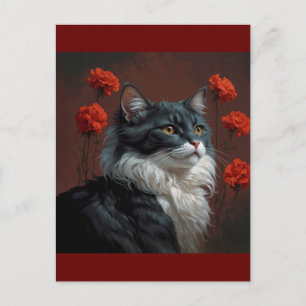 Cartão Postal gato de arte