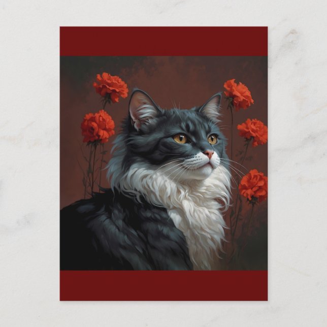 Cartão Postal gato de arte (Frente)