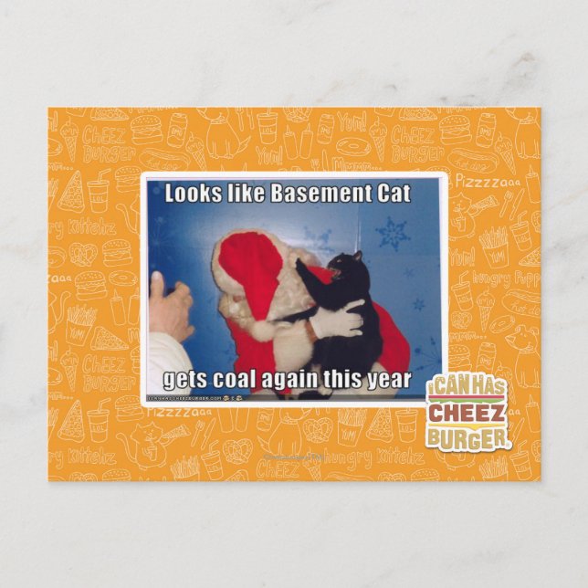 Cartão Postal Gato-de-Base recebe carvão (Frente)