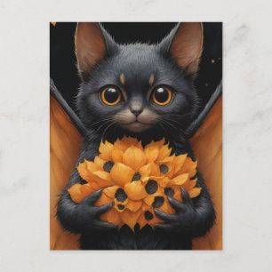 Cartão Postal Gato de Bat Adorável