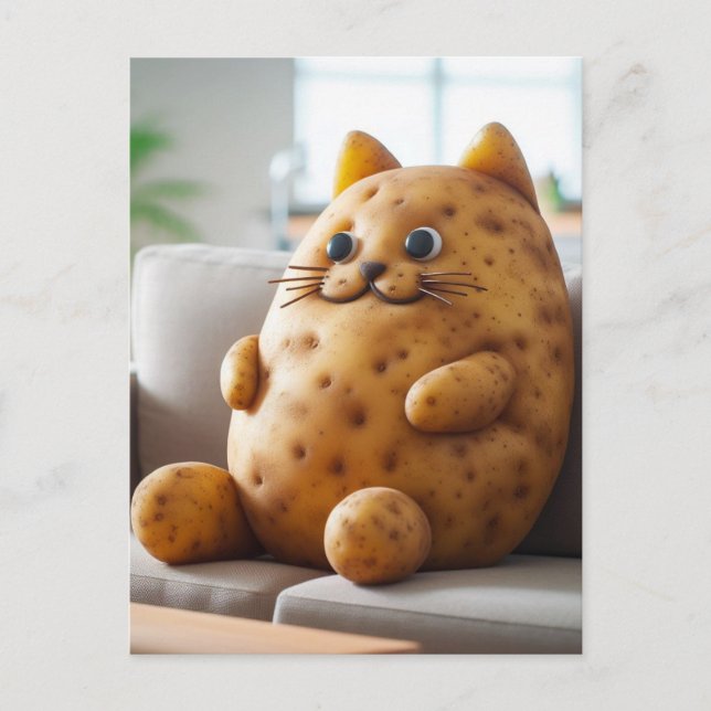 Cartão Postal Gato de Batata Engraçado (Frente)