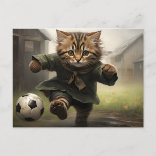 Cartão Postal Gato de Futebol Gato