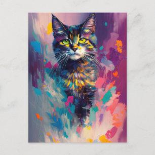 Cartão Postal Gato de Gatinho Colorido