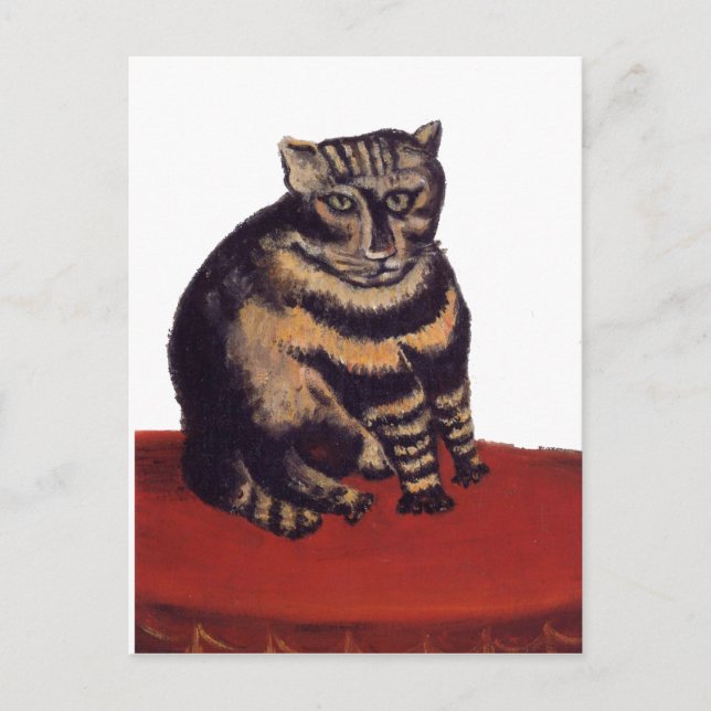 Cartão Postal Gato de gato malhado por Henri Rousseau (Frente)