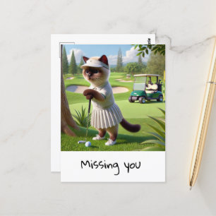 Cartão Postal Gato de Golfer está perdendo você