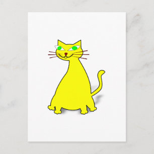 Cartão Postal Gato de gordura amarelo