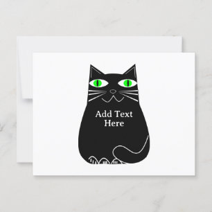 Cartão Postal Gato De Gordura Preto Com Texto Personalizado De O