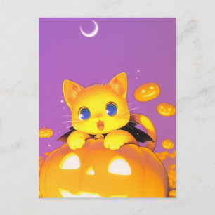 Cartão Postal Gato de Halloween