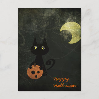 Cartão Postal Gato de Halloween
