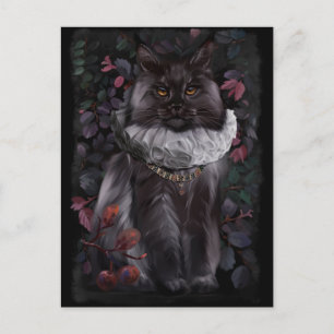 Cartão Postal Gato de Maine Coon numa fantasia aristocrática ant