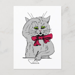 Cartão Postal Gato de Matemática da Esquerda