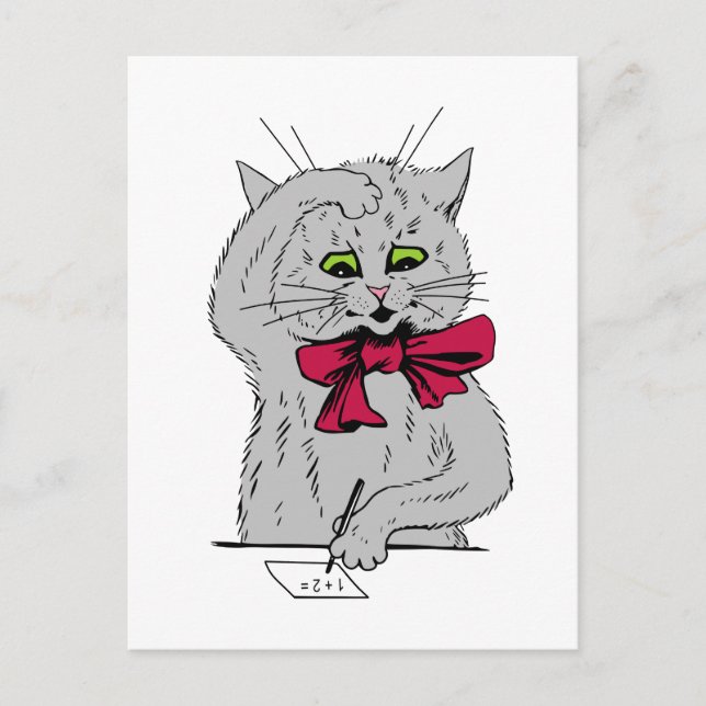 Cartão Postal Gato de Matemática da Esquerda (Frente)