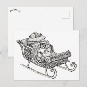 Cartão Postal Gato de Natal
