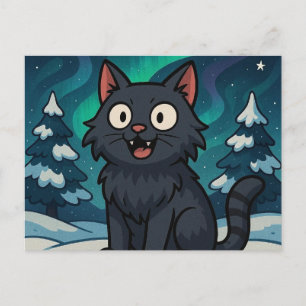 Cartão Postal Gato de Natal Islandês do Yule 
