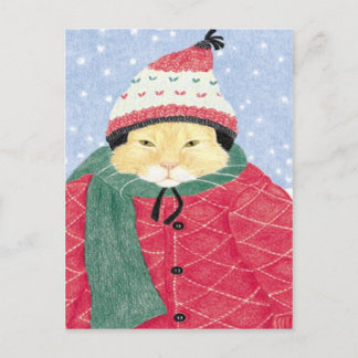 CARTÃO POSTAL GATO DE NEVE
