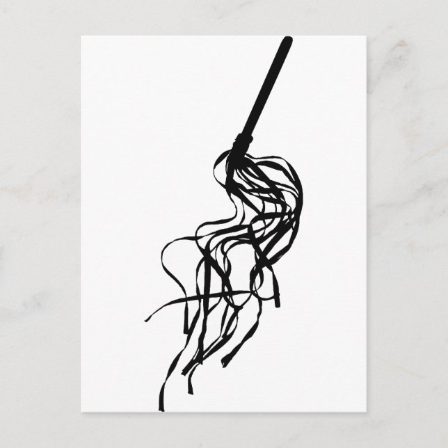 Cartão Postal Gato de Silhueta de Contorno de Pontas S&M (Frente)