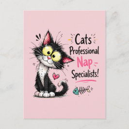 Cartão Postal Gato de Smoking Engraçado Especialista Profissiona